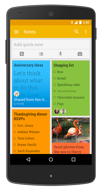 Google Keep Material Design