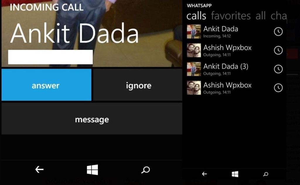whatsapp voice calls windowsphone