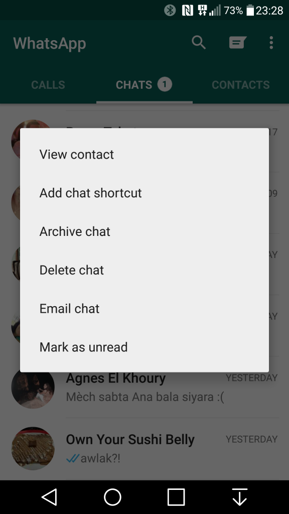 whatsapp mark as unread