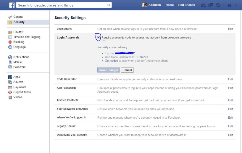 facebook mobile security