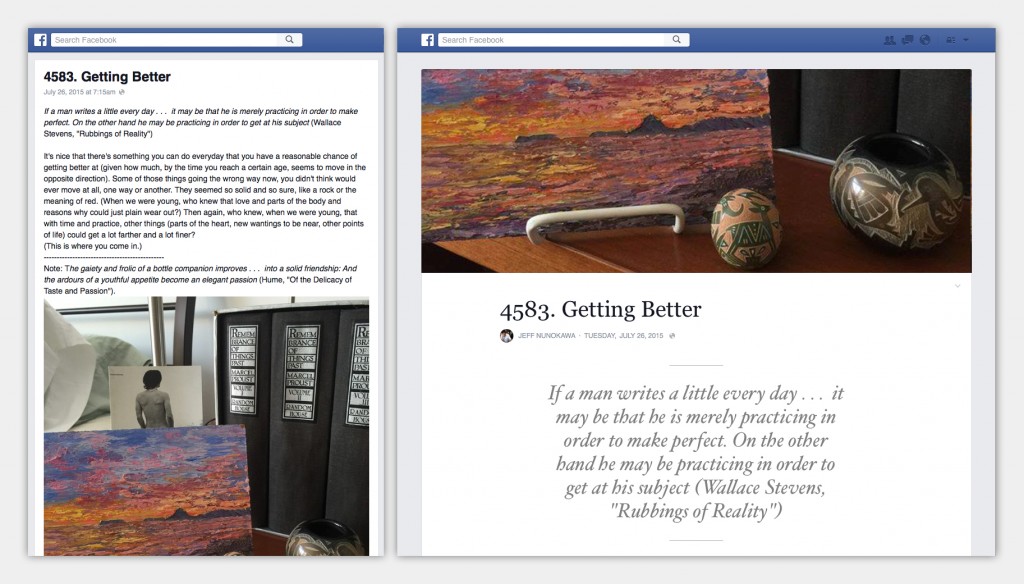 facebook updates notes