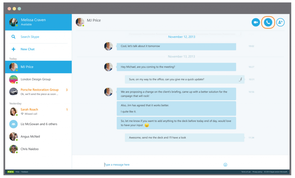 skype for web