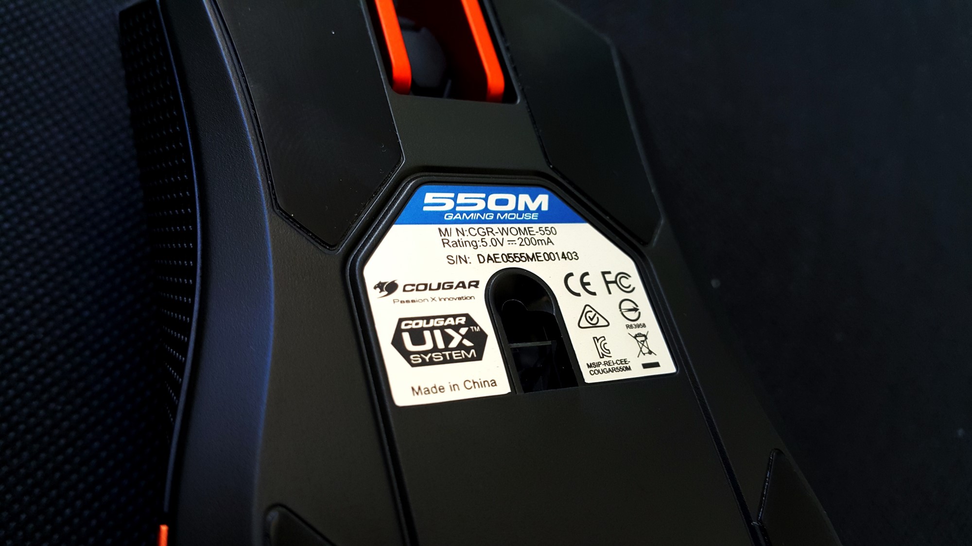 Couger 550M Gaming Mouse SDNS-3988 Optical gaming sensor