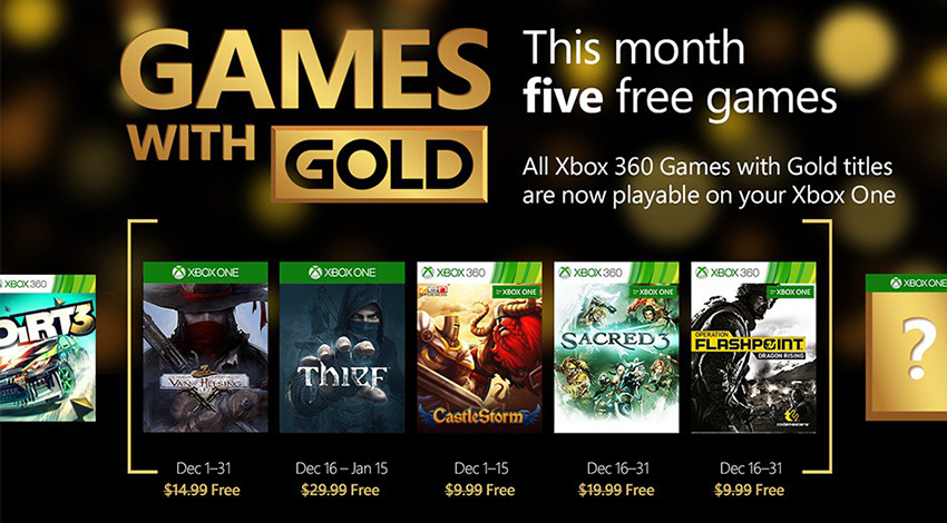  الألعاب المجانية لمشتركي خدمة Xbox Live Gold لشهر ديسمبر 