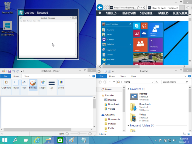 ميزات خفية قدمها تحديث نوفمبر لنظام ويندوز 10 2x2-window-snap-on-windows-10
