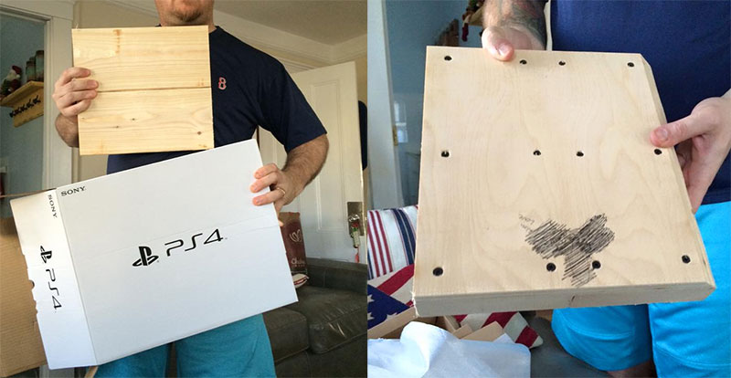 إشترى PS4 كهدية لإبنه بمناسبة الكريسمس ليجدوا خشبة بدلا من الجهاز