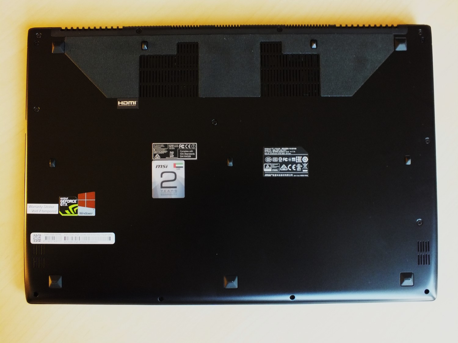 12- MSI GS60 6QE Ghost Pro Laptop Back