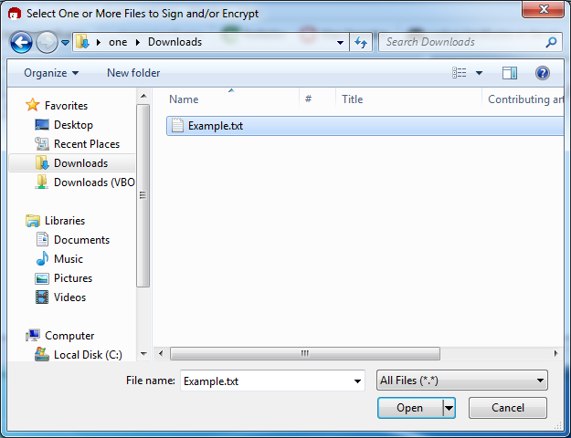 Kleopatra - encrypt