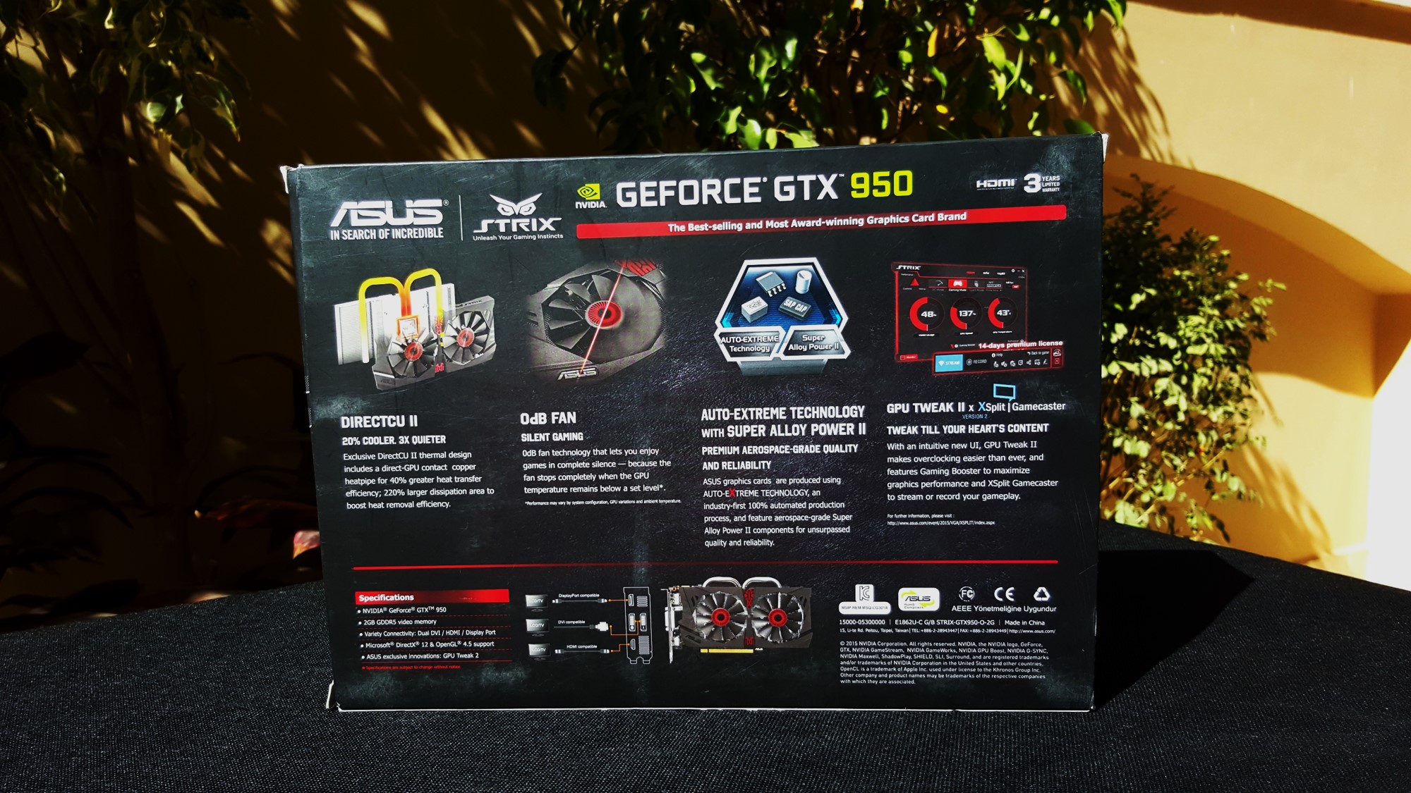 2-Asus GTX 950 Strix Gaming 2GB OC Box Back