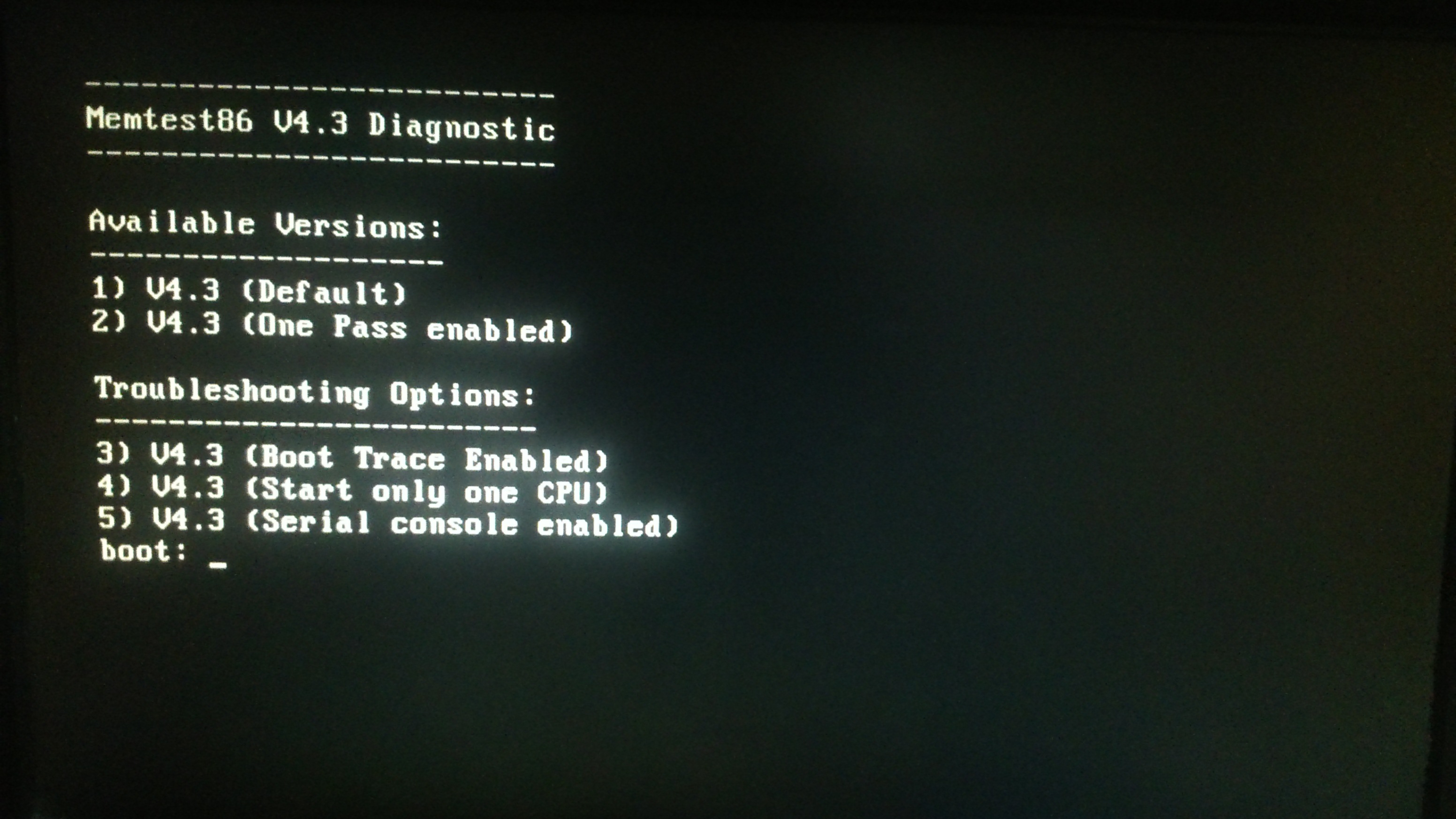 صورة أثناء تشغيل برنامج MemTest86