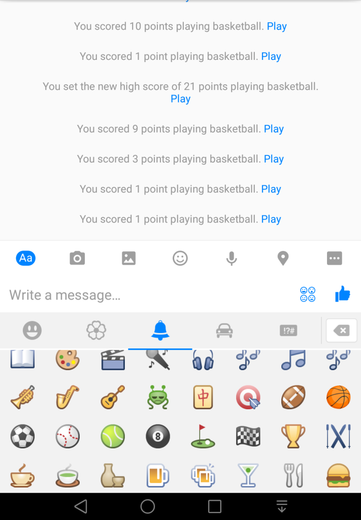 Messenger basketball game