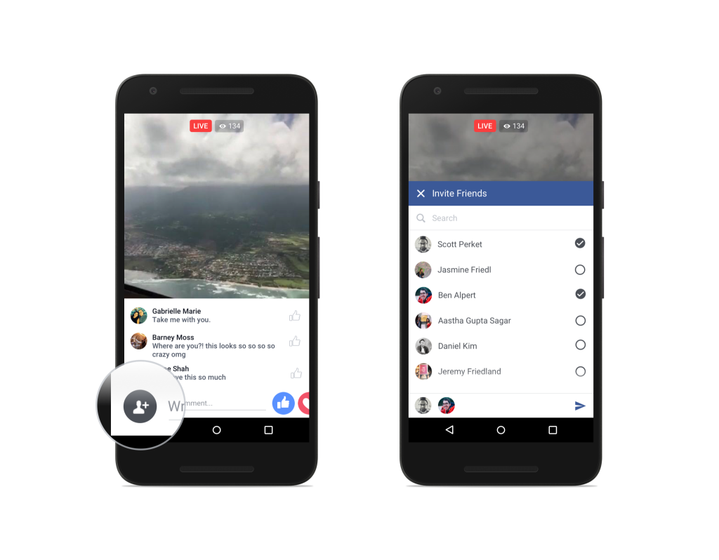 Live Invite Friends Android فيسبوك