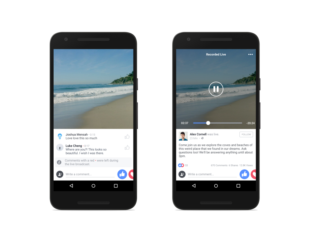 Live VOD Comments Android فيسبوك