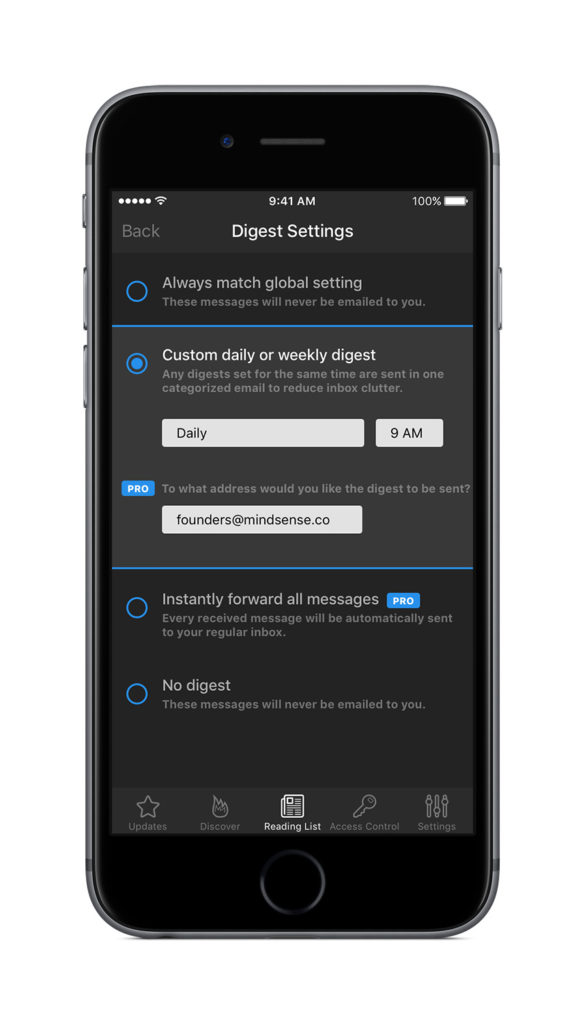 Throttle DigestSettings