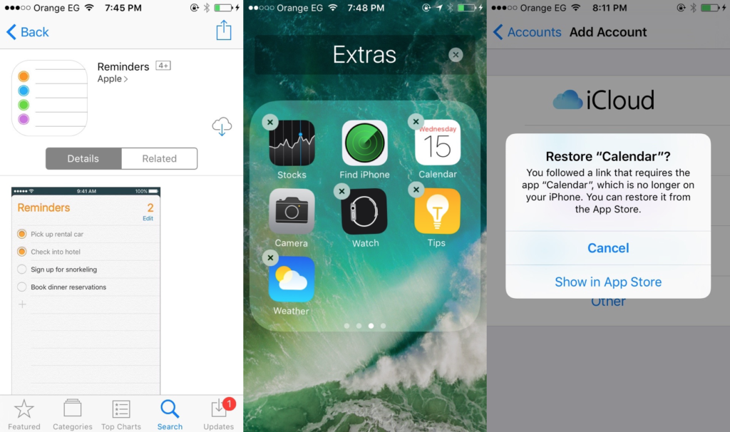 iOS 10 remove apple apps