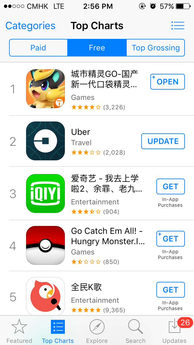 لعبة City Spirit Go المشابهة للعبة Pokémon Go تحتل الصدارة بالصين