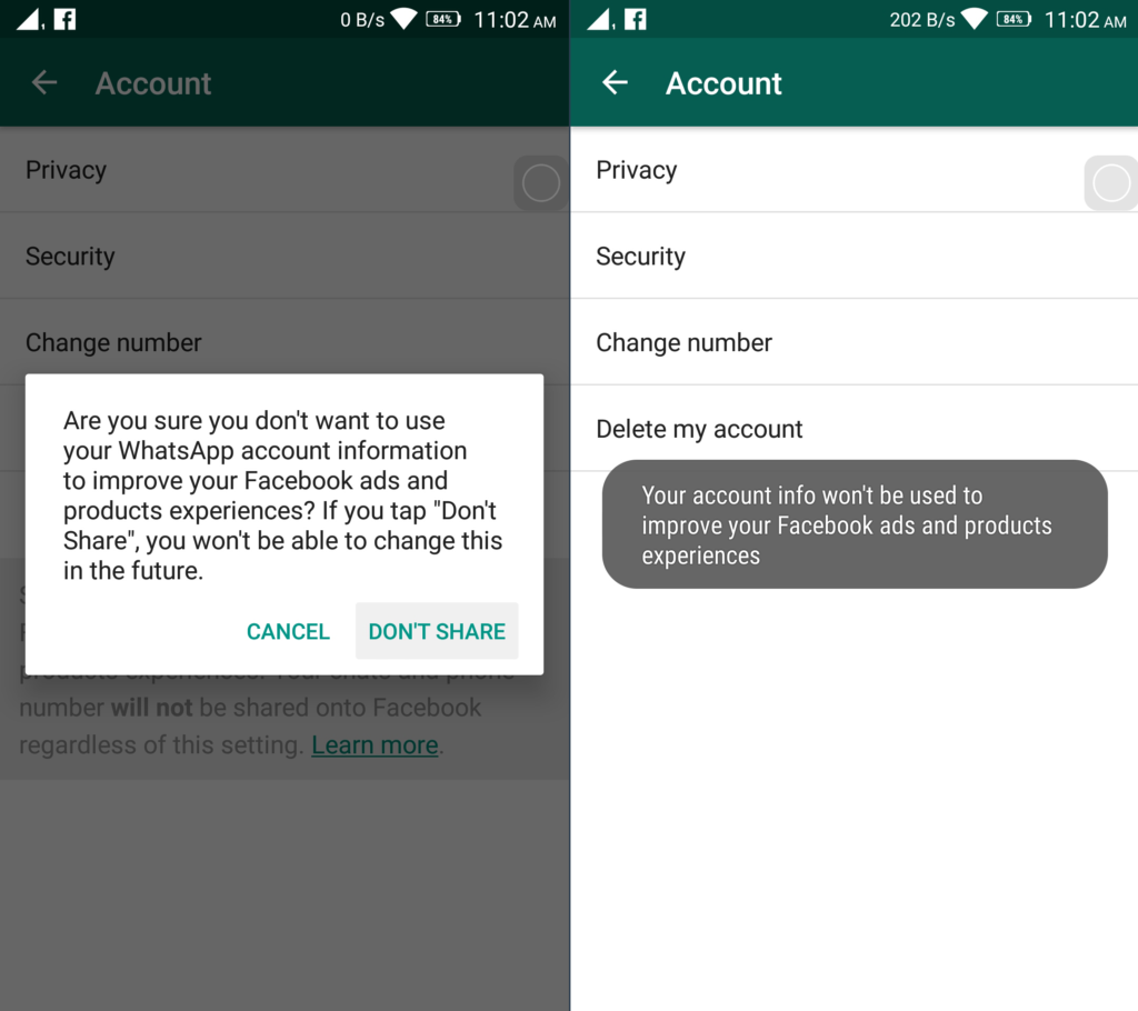 Way #2 Part #2 To Stop Whatsapp From Sending Data To Facebook