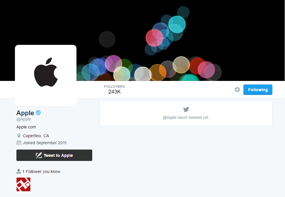 شركة Apple تجهز حساب تويتر قبل حدث اطلاق iPhone 7 بايام Apple Twitter Account