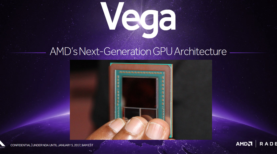صورة لنواة AMD VEGA بذاكرة HBM2 وحجم 16GB