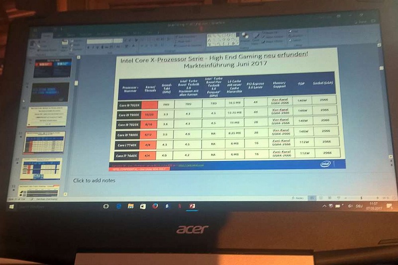 تسريب مواصفات سلسلة معالجات إنتل Core i9 7900 Skylake-X الجديدة!