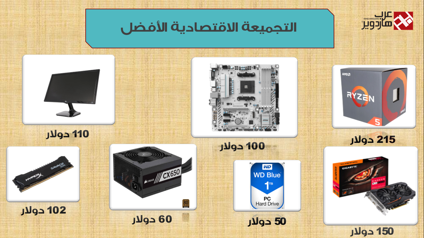 التجميعة الاقتصادية الأفضل لحاسوب ببطاقة AMD RX 560