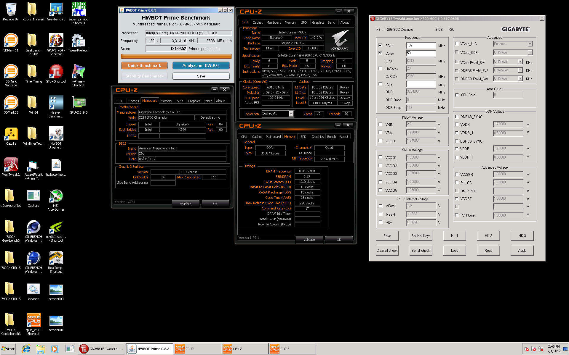 معالج إنتل Core i9 7900X يصل لتردد 6.01GHz ويحطم الرقم العالمي لـ HWBOT