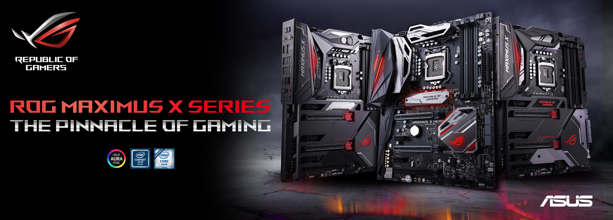 إطلاق سلسلة لوحات ASUS Maximus X و Strix Z370 الجديدة