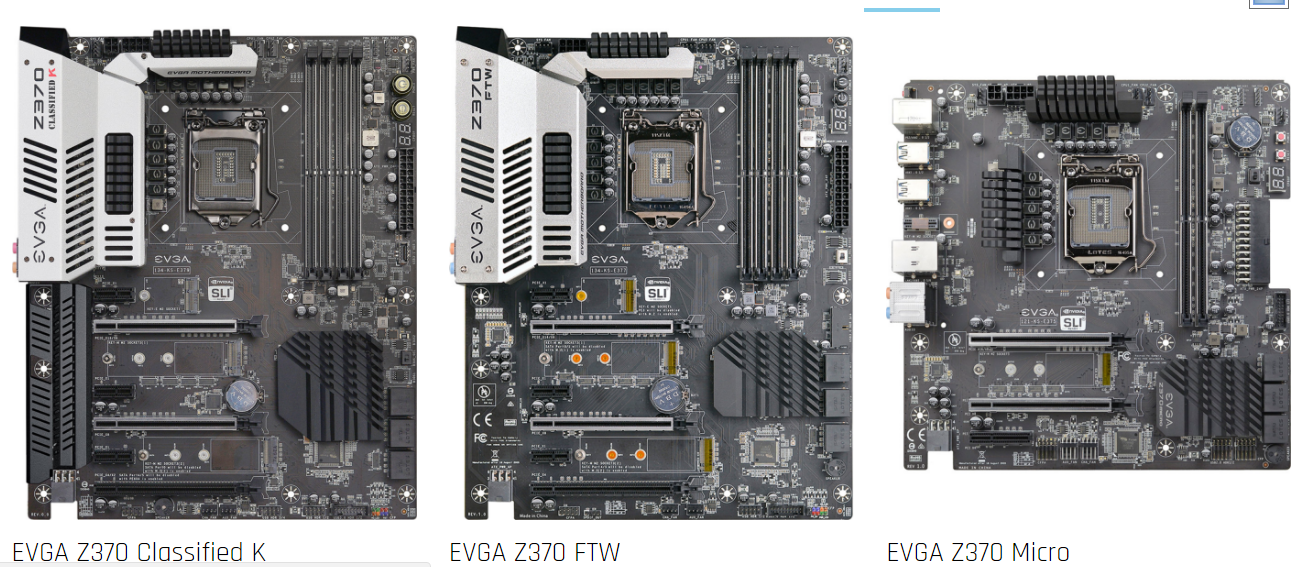 تعرف على سلسلة لوحات EVGA Z370 الجديدة