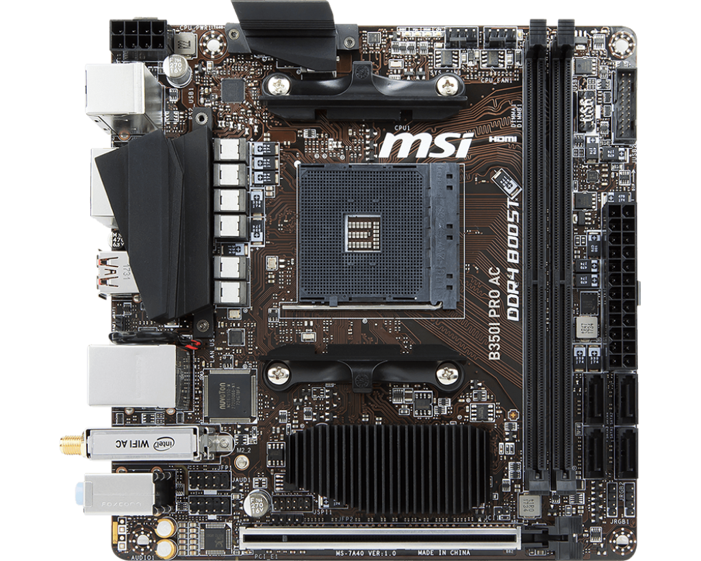 ابني منصتك القادمة بحجم صغير مع لوحة MSI B350I Pro AC بحجم Mini-ITX