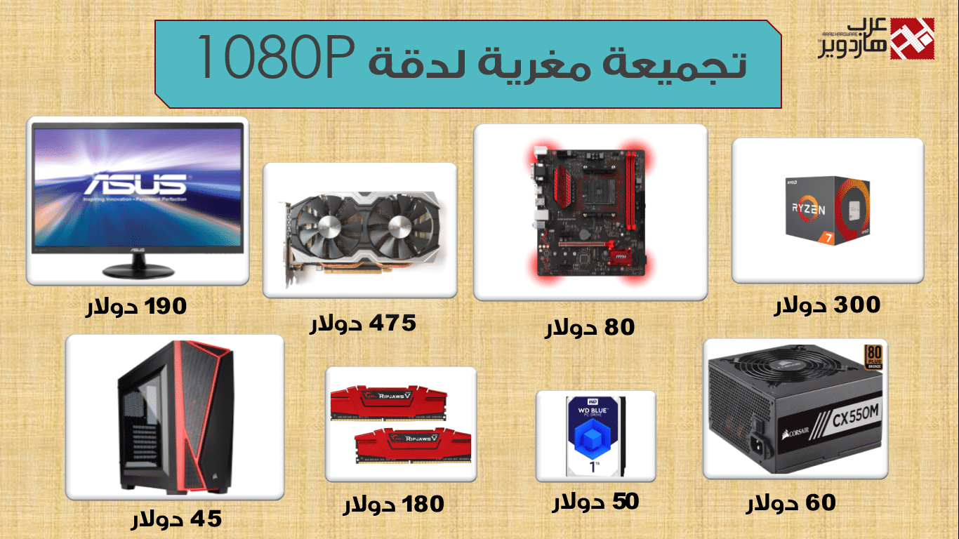 شغل دقة 1080p بمعدل إطارات 60 فريم مع تجميعة حاسوب بمعالج Ryzen 7 1700
