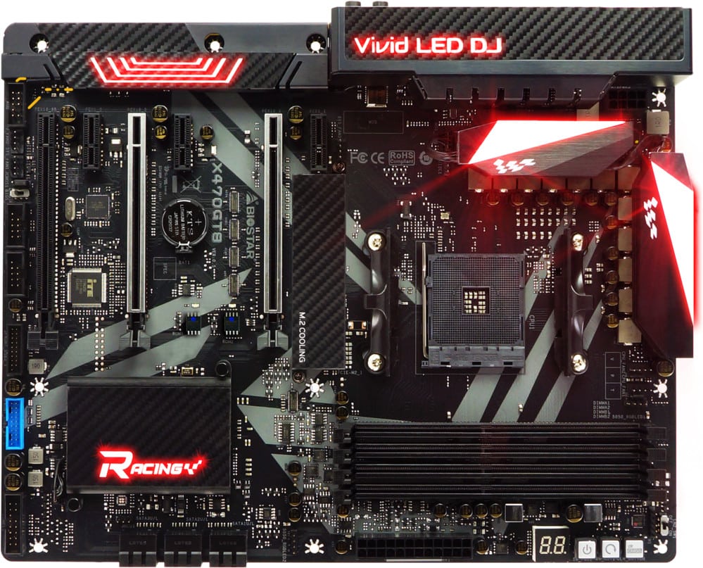 شركة BIOSTAR تفتتح تشكيلتها بشريحة X470 مع لوحة RACING X470GT8