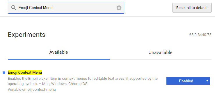 تفعيل لوحة مفاتيح الإيموجي الخاصة ب Google Chrome
