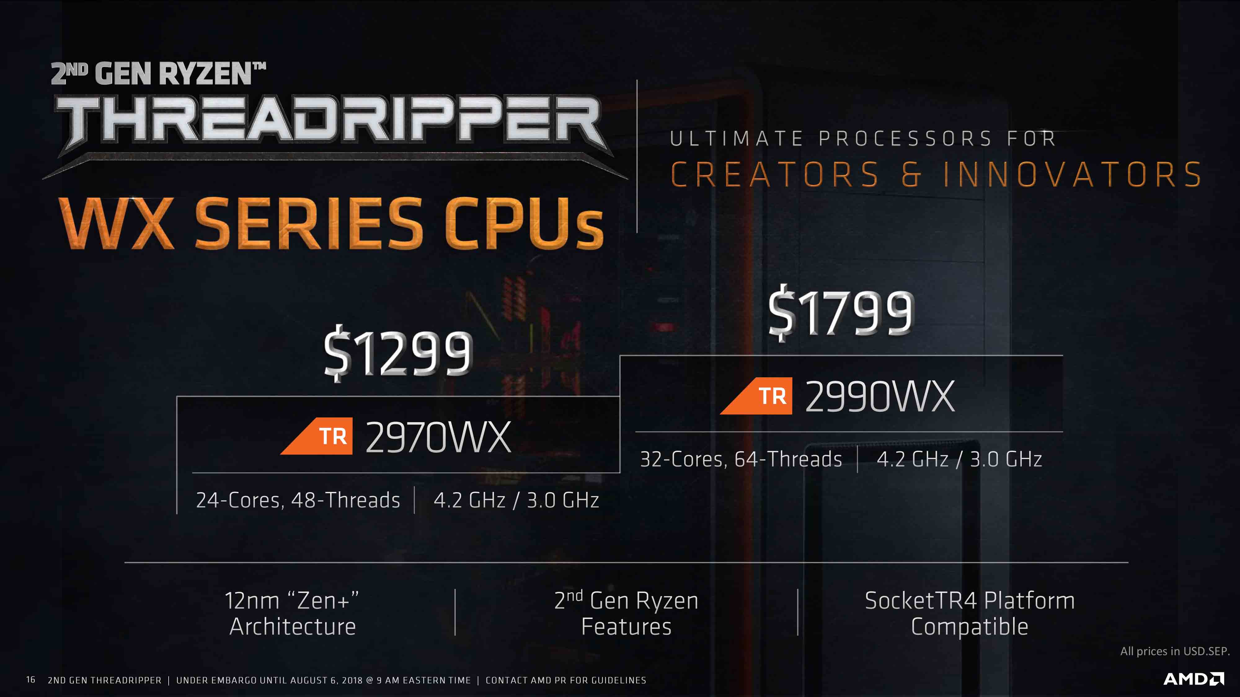 وأخيراً الجيل الثاني من العملاق Threadripper 2000 يعلن عنه رسمياً مع 32 نواة!