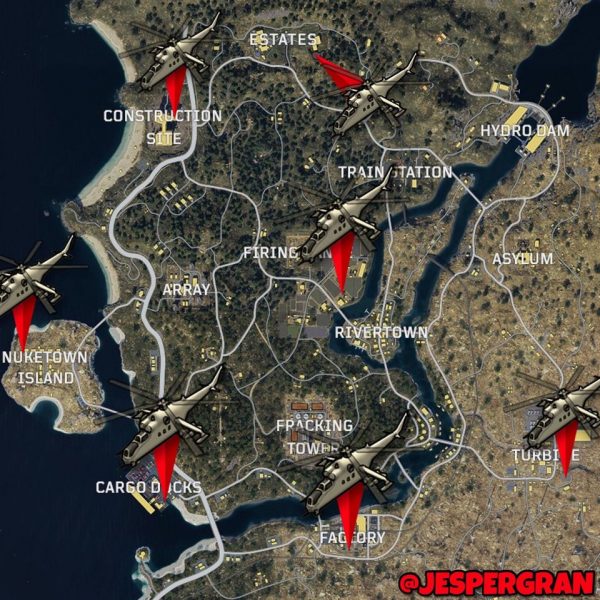 call of duty black ops 4 blackout helicopter locations