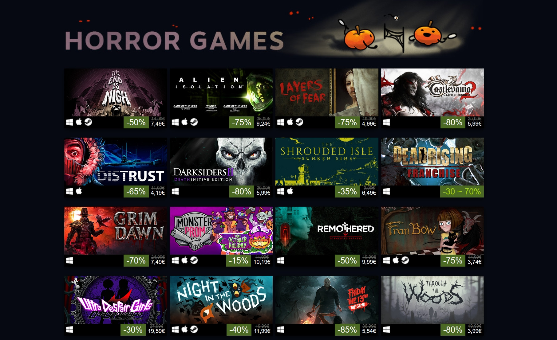 Steam Halloween sale PC