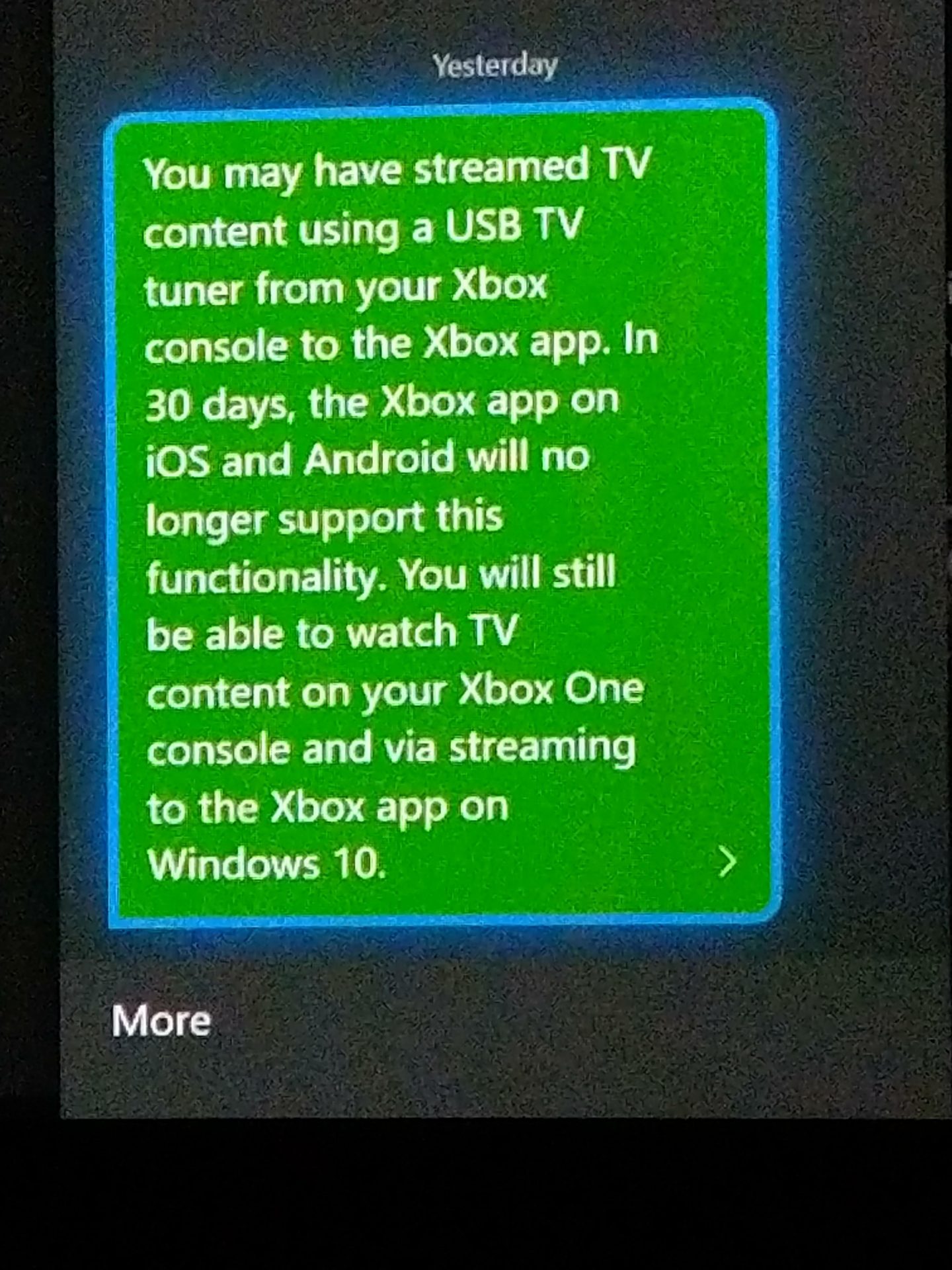 ميكروسوفت تُقرر إزالة البث التلفزيوني عبر تطبيق Xbox app