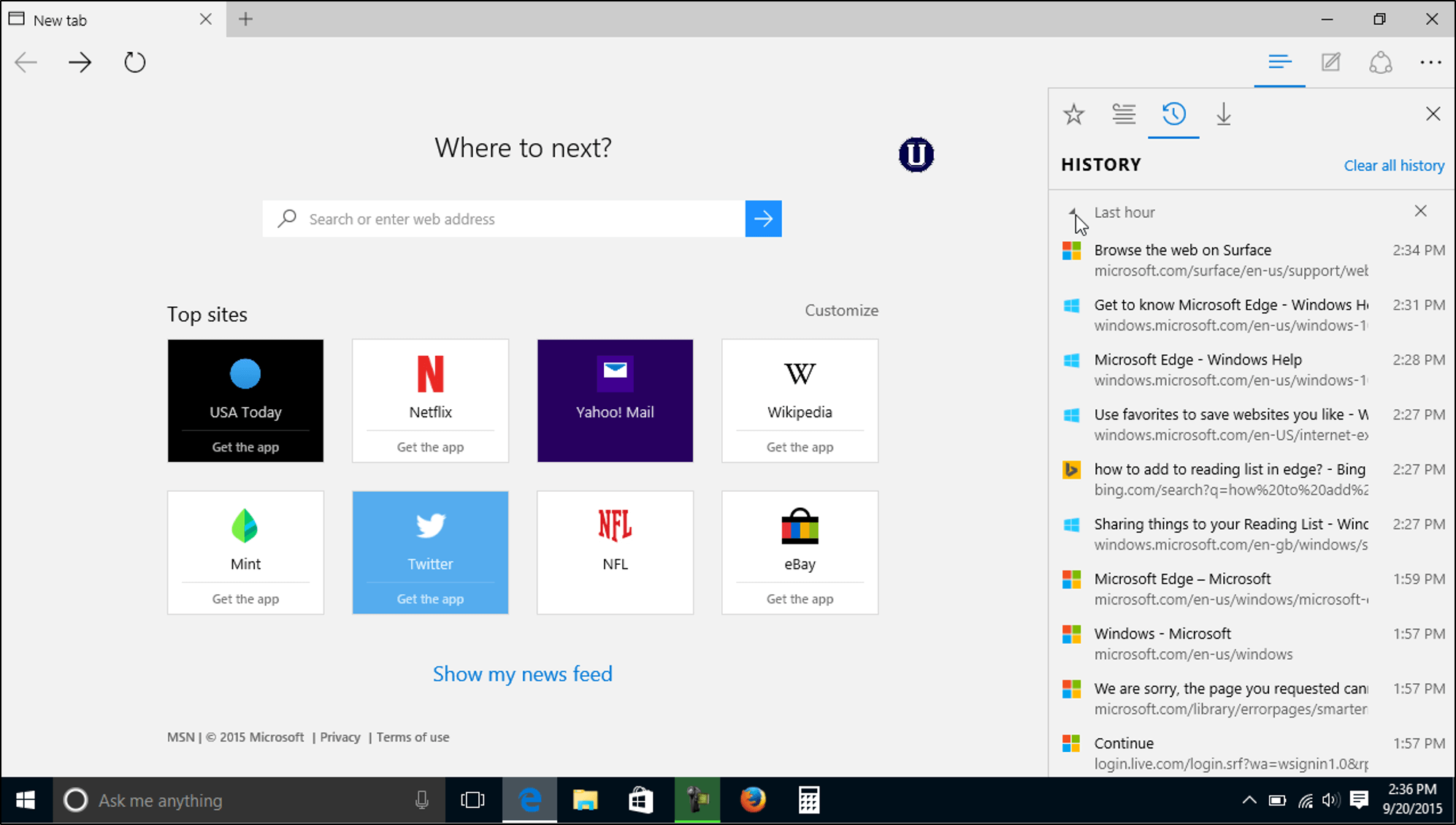 Microsoft Edge Windows 10