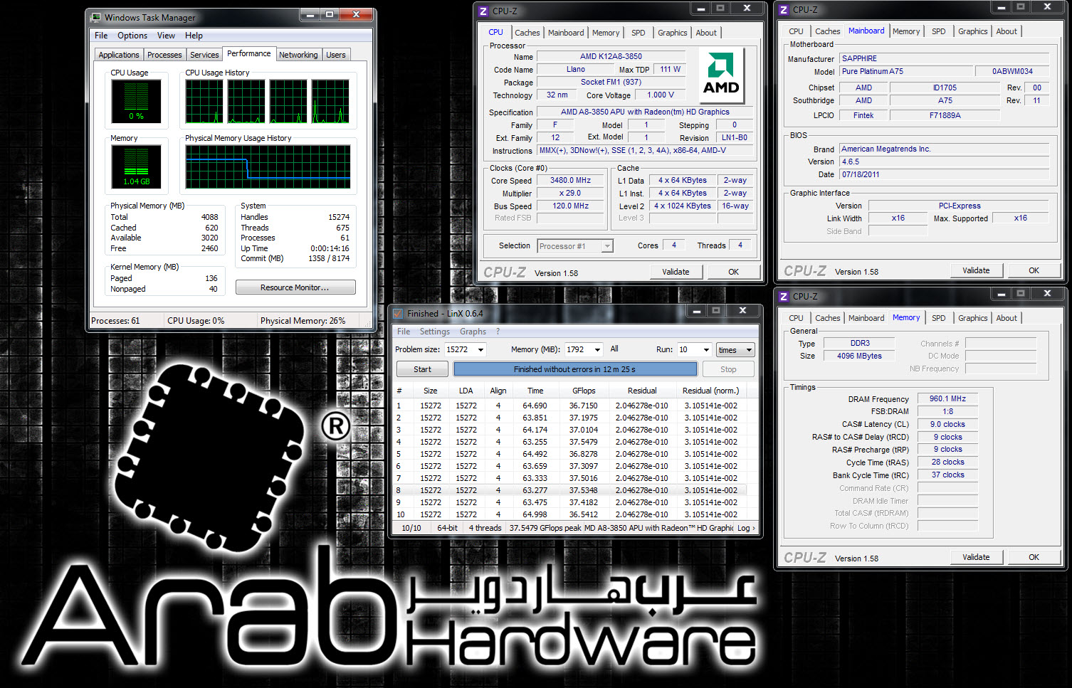 AMD A8-3850 Llano APU Review - Arabhardware