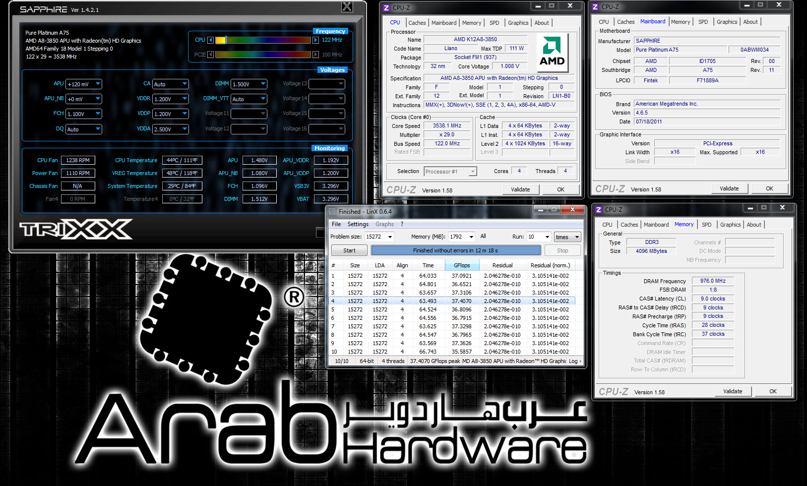 AMD A8-3850 Llano APU Review - Arabhardware