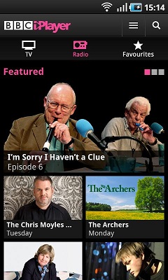 برنامج BBC iPlayer على هواتف أندرويد