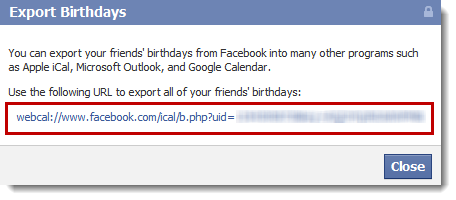Copy webcal URL3