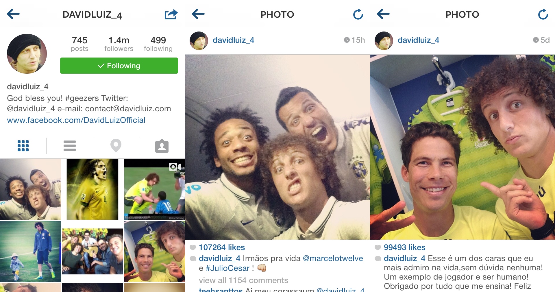تابع نجوم كأس العالم في البرازيل على إنستاجرام