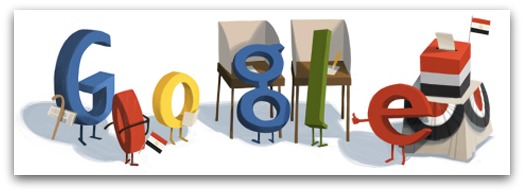 جوجل تحتفل بالإنتخابات المصرية عبر شعارها على صفحات البحث المصرية google