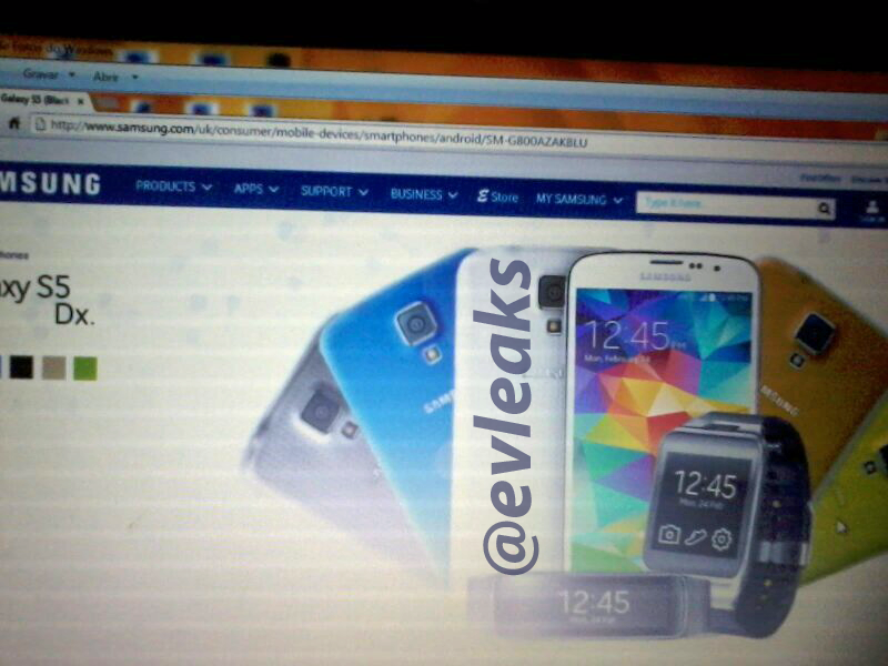Galaxy S5 Dx Samsung UK listing