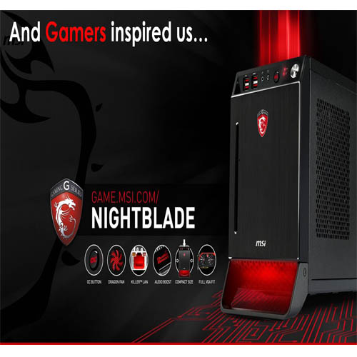 تصميم جذاب....مواصفات قوية.... كلها تجتمع مع جهاز Nightblade Gaming Barebone من الشركة العريقة MSI تصميم جذاب....مواصفات قوية.... كلها تجتمع مع جهاز Nightblade Gaming Barebone من الشركة العريقة MSI