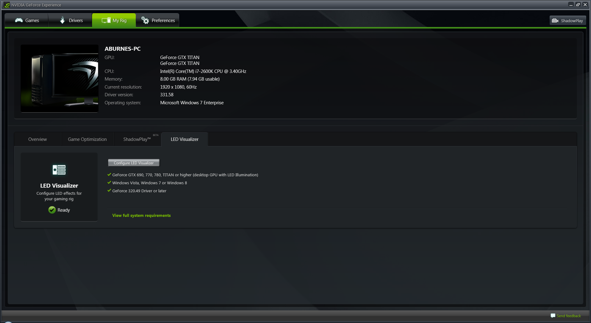 GeForce Experience أداة Nvidia الخاصة بجمهور اللاعبين