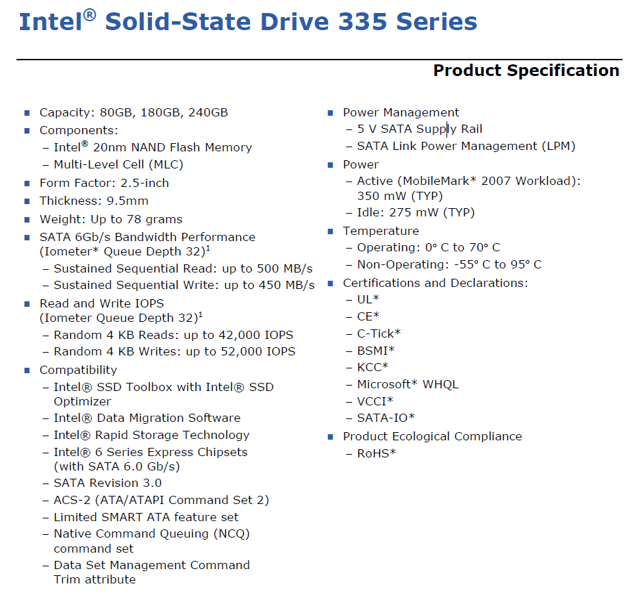 Intel SSD 335