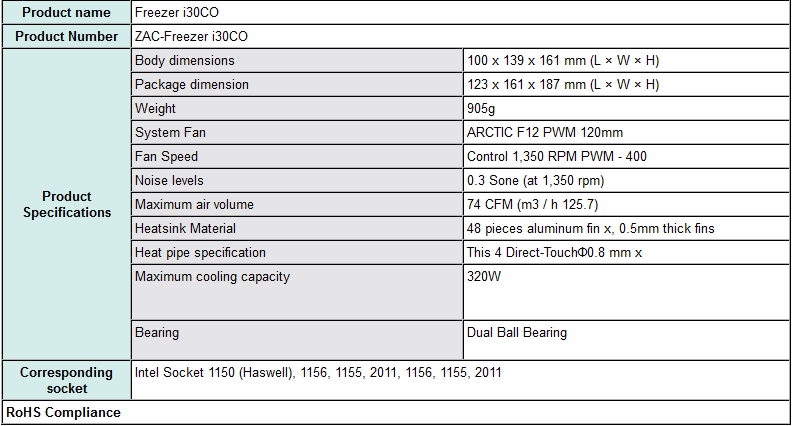 arctic freezer i30 co cpu cooler-l