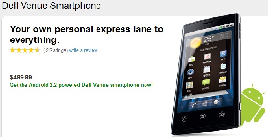 تم فتح الطلب المسبق لهاتف Dell Venue