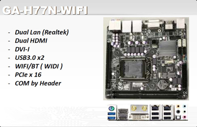 Gigabyte تقوم بإعداد لوحة أم H77N-WiFi Mini-ITX بواجهات شبكية ثلاثية
